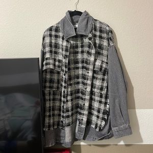 Zara denim/plaid shacket